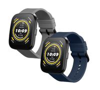 kwmobile Pulsera compatible con 22mm Amazfit Bip 6 / Bip 5 Unity/Bip 5 / GTS 3 / Balance 2 / Helio Strap correa - 2x Correas de silicona flexible - Tamaño ajustable