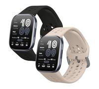 kwmobile Pulsera compatible con 22mm Amazfit Bip 6 / Bip 5 Unity/Bip 5 / GTS 3 / Balance 2 / Helio Strap correa - 2x Correas de silicona flexible - Tamaño ajustable