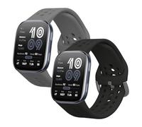 kwmobile Pulsera compatible con 22mm Amazfit Bip 6 / Bip 5 Unity/Bip 5 / GTS 3 / Balance 2 / Helio Strap correa - 2x Correas de silicona flexible - Tamaño ajustable