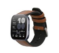 kwmobile Pulsera Compatible con 22mm Amazfit Bip 6 / Bip 5 Unity/Bip 5 / GTS 3 / Balance 2 / Helio Strap Correa - 1x Correas de Cuero auténtico - Tamaño Ajustable - marrón/Negro