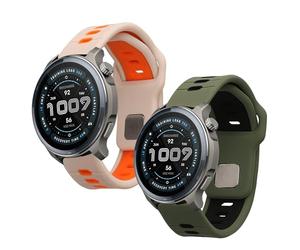 kwmobile Pulsera compatible con 22mm Amazfit Bip 6 / Bip 5 Unity/Bip 5 / GTS 3 / Balance 2 / Helio Strap correa - 2x Correas de silicona flexible - Tamaño ajustable