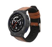 kwmobile Pulsera Compatible con Amazfit Active Edge (A2212) / Active Edge (A2213) Correa - 1x Correas de Cuero auténtico - Tamaño Ajustable - marrón/Negro