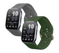 kwmobile Pulsera compatible con Amazfit Bip 6 correa - 2x Correas de silicona flexible - Tamaño ajustable