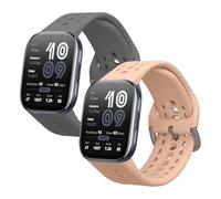 kwmobile Pulsera compatible con Amazfit Bip 6 correa - 2x Correas de silicona flexible - Tamaño ajustable