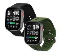 kwmobile Pulsera compatible con Amazfit Bip Max 50mm correa - 2x Correas de silicona flexible - Tamaño ajustable