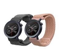 kwmobile Pulsera compatible con CMF Watch Pro 2 / Watch Pro 1 correa - 2x Correas de nailon trenzado - Tamaño ajustable - gris/rosa palo