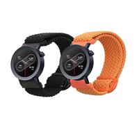 kwmobile Pulsera compatible con CMF Watch Pro 2 / Watch Pro 1 correa - 2x Correas de nailon trenzado - Tamaño ajustable - negro/naranja