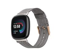 kwmobile Pulsera compatible con Fitbit Versa 4 / Sense 2 / Versa 3 / Sense correa - Correas de tela - Tamaño ajustable - gris claro