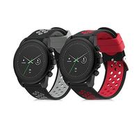 kwmobile Pulsera compatible con Fossil Gen 6 Men's Smartwatch correa - 2x Correas de silicona flexible - Tamaño ajustable