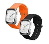 kwmobile Pulsera compatible con Garmin 20mm Amazfit Active 2 Square/Amazfit Active 2 correa - 2x Correas de silicona flexible - Tamaño ajustable