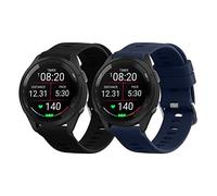 kwmobile Pulsera compatible con Garmin 22mm Forerunner 265 correa - 2x Correas de silicona flexible - Tamaño ajustable