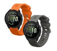 kwmobile Pulsera compatible con Garmin Forerunner 165 / Forerunner 165 Music correa - 2x Correas de silicona flexible - Tamaño ajustable