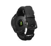 kwmobile Pulsera compatible con Garmin Forerunner 55/158 / 245/245 Music / 645 - Correa Trenzada de Cuero PU y Nailon para Smartwatch - Tamaño ajustable - negro