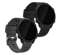 kwmobile Pulsera compatible con Garmin Forerunner 55 / Forerunner 165/245 / 645 42mm correa - 2x Correas de silicona flexible - Tamaño ajustable