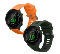 kwmobile Pulsera compatible con Garmin Forerunner 55 / Forerunner 165/245 / 645 42mm correa - 2x Correas de silicona flexible - Tamaño ajustable