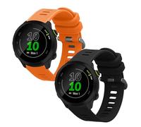 kwmobile Pulsera compatible con Garmin Forerunner 55 / Forerunner 165/245 / 645 42mm correa - 2x Correas de silicona flexible - Tamaño ajustable