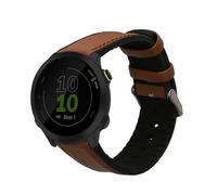kwmobile Pulsera Compatible con Garmin Forerunner 55 / Forerunner 165/245 / 645/570 42mm Correa - 1x Correas de Cuero auténtico - Tamaño Ajustable - marrón/Negro