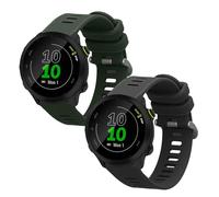 kwmobile Pulsera compatible con Garmin Forerunner 55 / Forerunner 165/245 / 645/570 42mm correa - 2x Correas de silicona flexible - Tamaño ajustable