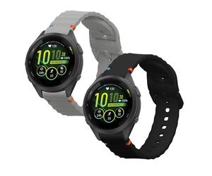 kwmobile Pulsera compatible con Garmin Venu 3S / Venu 2S / vivoactive 4S / Forerunner 265S 255S correa - 2x Correas de silicona flexible - Tamaño ajustable