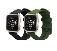 kwmobile Pulsera compatible con Garmin Venu Sq 2 Music/Sq 2 / Vivoactive 6 / Vivoactive 5 correa - 2x Correas de silicona flexible - Tamaño ajustable
