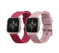 kwmobile Pulsera compatible con Garmin Venu Sq 2 Music/Sq 2 / Vivoactive 6 / Vivoactive 5 correa - 2x Correas de silicona flexible - Tamaño ajustable