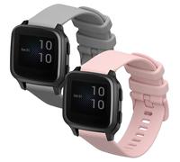 kwmobile Pulsera compatible con Garmin Venu Sq 2 Music/Sq 2 / Vivoactive 6 / Vivoactive 5 correa - 2x Correas de silicona flexible - Tamaño ajustable