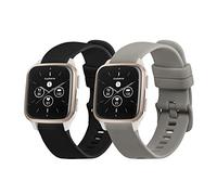 kwmobile Pulsera compatible con Garmin Venu Sq 2 Music/Sq 2 / Vivoactive 6 / Vivoactive 5 correa - 2x Correas de silicona flexible - Tamaño ajustable