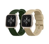kwmobile Pulsera compatible con Garmin Venu Sq 2 Music/Sq 2 / Vivoactive 6 / Vivoactive 5 correa - 2x Correas de silicona flexible - Tamaño ajustable