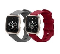 kwmobile Pulsera compatible con Garmin Venu Sq 2 Music/Sq 2 / Vivoactive 6 / Vivoactive 5 correa - 2x Correas de silicona flexible - Tamaño ajustable