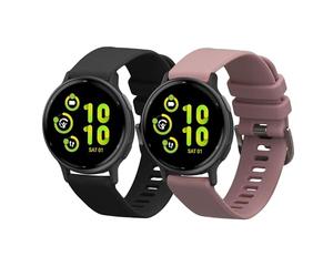 kwmobile Pulsera compatible con Garmin vivoactive 5 correa - 2x Correas de silicona flexible - Tamaño ajustable