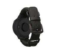kwmobile Pulsera compatible con Garmin Vivoactive 6 / Vivoactive 5 / Venu Sq/Amazfit GTS/Bip 3 - Correa Trenzada de Cuero PU y Nailon para Smartwatch - Tamaño ajustable - negro