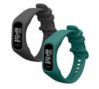 kwmobile Pulsera compatible con Garmin vivosmart 5 / Smart 5 correa - 2x Correas de silicona flexible - Tamaño ajustable