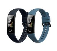 kwmobile Pulsera compatible con HONOR Band 5 / Band 4 correa - 2x Correas de silicona flexible - Tamaño ajustable