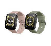 kwmobile Pulsera compatible con Huami 22mm Amazfit Bip 6 / Bip 5 / GTS 3 / Balance 2 correa - 2x Correas de silicona flexible - Tamaño ajustable