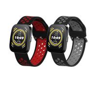 kwmobile Pulsera compatible con Huami 22mm Amazfit Bip 6 / Bip 5 / GTS 3 / Balance 2 correa - 2x Correas de silicona flexible - Tamaño ajustable