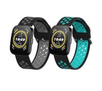 kwmobile Pulsera compatible con Huami 22mm Amazfit Bip 6 / Bip 5 / GTS 3 / Balance 2 correa - 2x Correas de silicona flexible - Tamaño ajustable