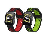 kwmobile Pulsera compatible con Huami 22mm Amazfit Bip 6 / Bip 5 Unity/Bip 5 / GTS 3 / Balance 2 / Helio Strap correa - 2x Correas de silicona flexible - Tamaño ajustable