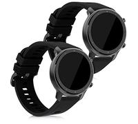 kwmobile Pulsera compatible con Huami Amazfit GTR (47mm) / GTR 2 / GTR 2e / GTR3 / GTR 3 Pro correa - 2x Correas de silicona flexible - Tamaño ajustable