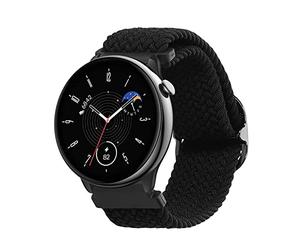 kwmobile Pulsera compatible con Huami Amazfit GTR Mini/GTS 4 Mini/GTS 3 / Amazfit Active 2 / Active Edge - Correa de nylon para fitness tracker - negro
