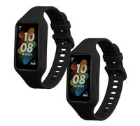 kwmobile Pulsera compatible con Huawei Band 6 & 6 Pro/Honor Band 7 & 6 correa - 2x Correas de silicona flexible - Tamaño ajustable