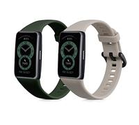 kwmobile Pulsera compatible con Huawei Band 6 & 6 Pro/Honor Band 7 & 6 correa - 2x Correas de silicona flexible - Tamaño ajustable