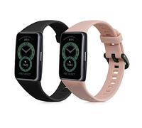 kwmobile Pulsera compatible con Huawei Band 6 & 6 Pro/Honor Band 7 & 6 correa - 2x Correas de silicona flexible - Tamaño ajustable