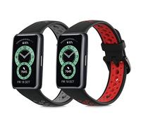 kwmobile Pulsera compatible con Huawei Band 6 & 6 Pro/Honor Band 7 & 6 correa - 2x Correas de silicona flexible - Tamaño ajustable