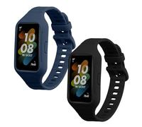 kwmobile Pulsera compatible con Huawei Band 6 & 6 Pro/Honor Band 7 & 6 correa - 2x Correas de silicona flexible - Tamaño ajustable