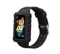 kwmobile Pulsera Compatible con Huawei Band 9 / Band 8 7 6 Pro/Honor Band 7 6 - Correa de Silicona con Bumper para Reloj - Negro
