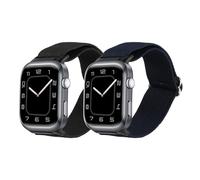 kwmobile Pulsera compatible con Huawei Watch D2 correa - 2x Correas de nailon trenzado - Tamaño ajustable - negro/azul oscuro