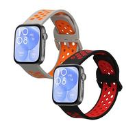 kwmobile Pulsera compatible con Huawei Watch Fit 3 correa - 2x Correas de silicona flexible - Tamaño ajustable