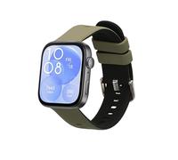 kwmobile Pulsera compatible con Huawei Watch Fit 3 / Fit 4 correa - 1x Correas de silicona flexible - Tamaño ajustable - verde oscuro/negro