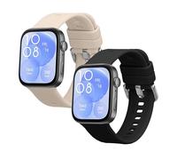 kwmobile Pulsera compatible con Huawei Watch Fit 3 / Fit 4 correa - 2x Correas de silicona flexible - Tamaño ajustable