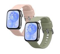 kwmobile Pulsera compatible con Huawei Watch Fit 3 / Fit 4 correa - 2x Correas de silicona flexible - Tamaño ajustable